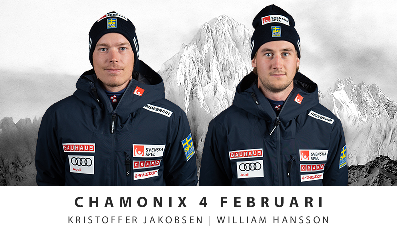 William Hansson och Kristoffer Jakobsen tävlar i sista slalomtävlingen i Chamonix inför alpina VM.