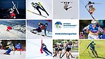 Ett bildkollage med förbundets 11 idrotter samt logotyp och texten "Vi är vintersporten"